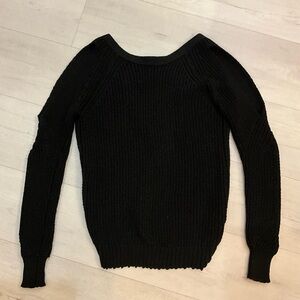 Black Open Shoulder and Back Sweater Size Small